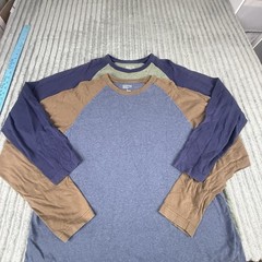 2 Pc Lot Austin Clothing Co Men’s Large Long Sleeve T-shirt Raglan Classic Fit