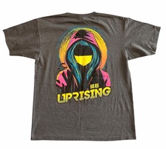 Cool Men’s Uprising anime style Graphic Gray Short Sleeve Crew Neck T-Shirt XL