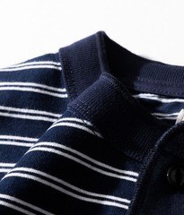 Mens Long Sleeve Striped Henry Shirt 300G Heavyweight Sailor T-Shirt Casual TEE