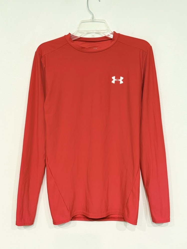 Under Armour HeatGear Men’s Compression Shirt Size XL Red Long Sleeve Top