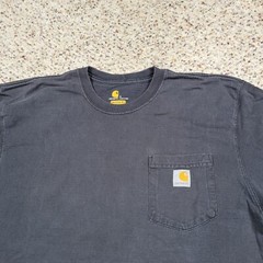 Carhartt Shirt Mens Large Black Short Sleeve Tee Work Wear Outdoors Adult A9*