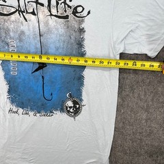 Salt Life Shirt Mens Large Hook Line and Sinker Pocket Blue NEW