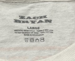 Zach Bryan The Burn Burn Burn Tour T Shirt Men’s Large White Cotton