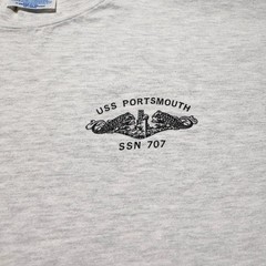 Vintage 90s Hanes USS Portsmouth SSN 707 Submarine Navy Graphic T-Shirt USA 2XL