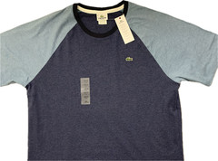 Lacoste Shirt Mens Size 6 Large XL NWT Blue Colorblock Raglan Tee Cotton Peru