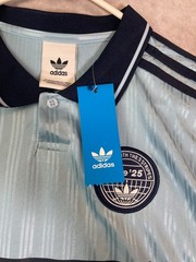 Adidas Originals Oasis Jacquard Jersey Mens Medium Blue Striped Soccer Shirt NWT