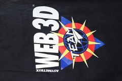 Vintage 90s Mens XL Faded Spell Out Asymmetric Web 3D Video Producer T-Shirt