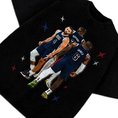 Stephen Curry Lebron James Kevin Durant BIG 3 USA World Champ Custom Graphic Tee