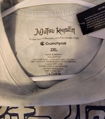 Jujutsu Kaisen Gojo Itadori White Gray Washed Shirt Sz XXL Brand New Never Worn