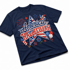 America Hallelujah Shirt 4th July Christian Faith Patriotic Cream Tee