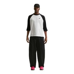 Mens Nike Sportswear Club 3-4 Sleeve Raglan Top_Black/White IF0755-010