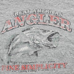 Great American Angler Gray Short Sleeve Cotton Blend T-Shirt Men’s 3XLT