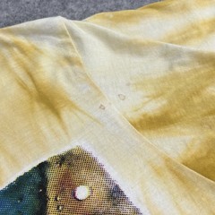 Sure tie dye spiritual design t shirt large mens yellow Short Sleeve Well Used