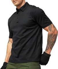 Mens Tactical Polo T-Shirt Quick Dry Combat Short Sleeve Team Work Casual Shirt