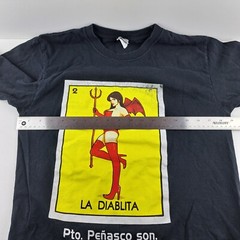 Yazbek T-Shirt Mens Medium Black Heavy Weight Short Sleeve “LA DIABLITA”