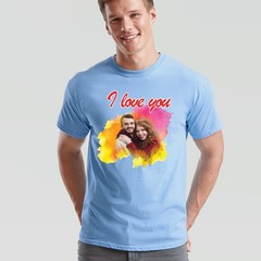 Custom Photo Personalised I Love You Couple Unisex T-Shirt Valentines Gift