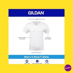 GILDAN Men’s V-Neck T-Shirts, Cotton, Style G1103 Underwear 4-Pack,Multi, UK XXL