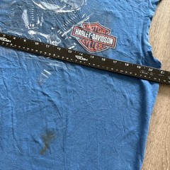 Harley Davidson Grunge Biker Faded North Carolina Speedway T-Shirt – Size L Blue