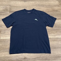Tommy Bahama Relax Mens XL Spin Class Graphic T-Shirt Navy Blue Cotton Marlin