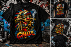 Streetwear Chieftan Cool Smooker RAT Tee Shirt Big & Tall Graphic Pro Club Shaka