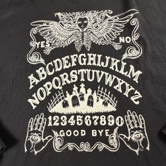 Hanes Black Long Sleeve Graphic T-Shirt with Ouija Board XL #1307