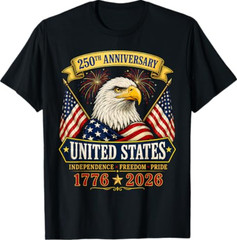 250 Anniversary USA 4th of July Patriotic 250 Years American T-Shirt
