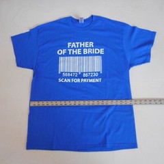 Father of Bride Shirt Mens XL Blue Short Sleeve Gildan Heavy Cotton Dad Wedding