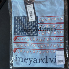Vineyard Vines Shirt Men’s Large American Flag Golf Short Sleeve Pocket Tee NWT