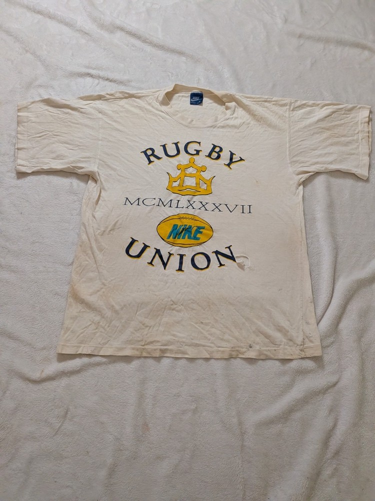 Nike Rugby Union T-shirt 70s Single Stitch Distressed