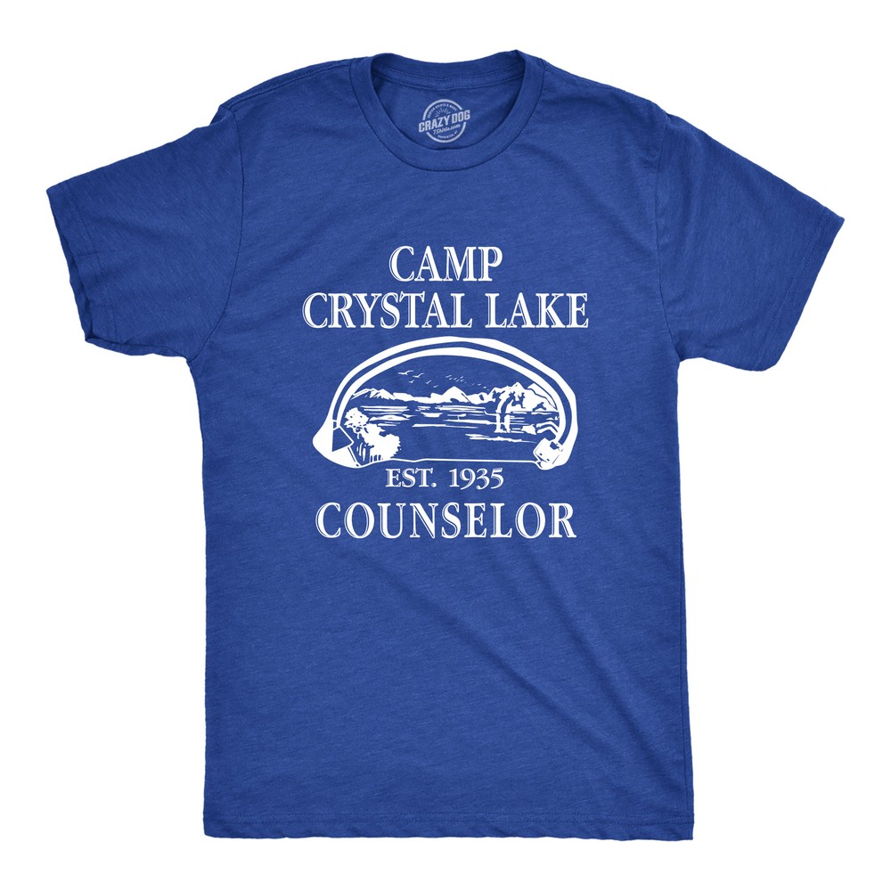 Mens Camp Crystal Lake T shirt Funny Graphic Camping Vintage Adult Novelty Tees