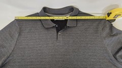 JOHN HENRY Men Polo T-Shirt Size 2XL Grey Striped Cotton Blend Short Sleeve Tee