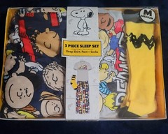 PEANUTS SNOOPY 3 PIECE MEN’S SLEEP SET (T-shirt, Loungepant & 1 pair socks) SZ M