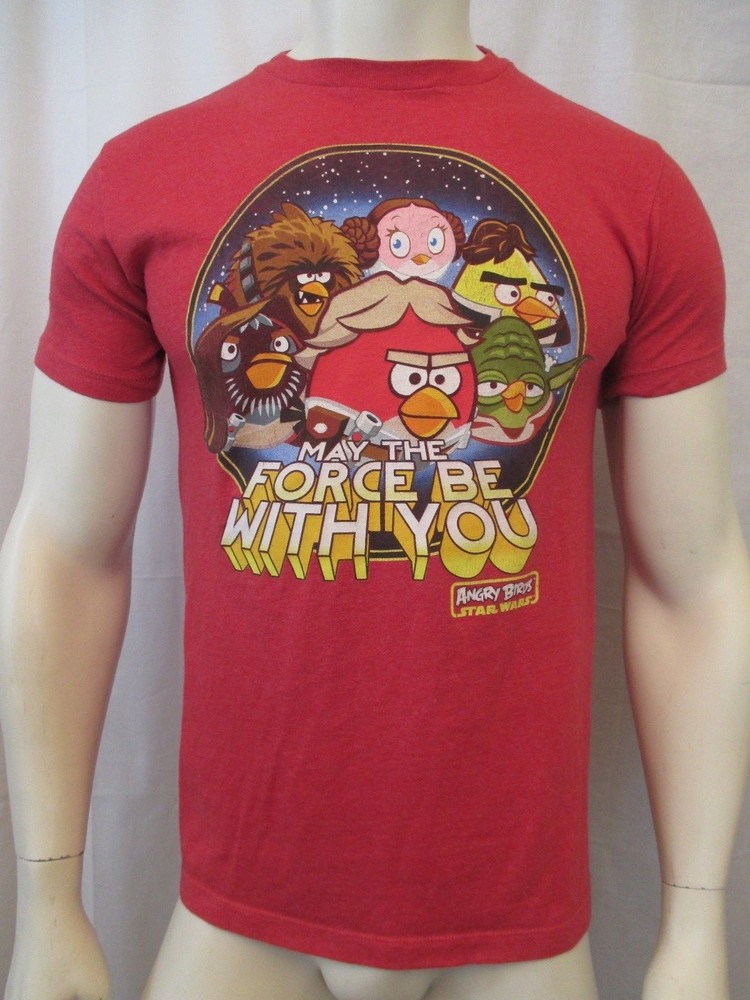 ANGRY BIRDS STAR WARS ED. CREW NECK T-SHIRT SIZE​ SMALL 60/40 SOFT FEEL COTTON