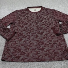 Reel Legends Shirt Mens Medium Red Camo Freeline Performance Fishing Long Sleeve