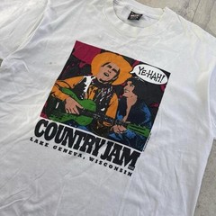 Fruit of the Loom Vintage 1994 Country Jam Lake Geneva WI White Graphic Tee XL