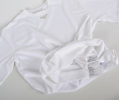 Prada White Triangle Logo T-Shirt Men’s Large Cotton Short Sleeve