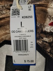 NEW MENS ADIDAS ORIGINALS CAMO 3 STRIPES TREFOIL JERSEY SHIRT ~ LARGE #KD6250