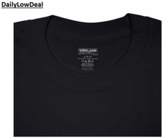 Kirkland Men’s Black 100% Cotton Crew Neck T-shirt FREE SHIPPING! 2 OR 6 PACK