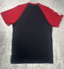 TRUE RELIGION Shirt lBlack Red PART BUDDHA Short Sleeve Designer Raglan T-shirt