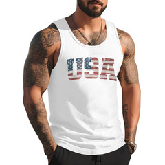USA US Flag Patriotic 4th of July America Tank Top
