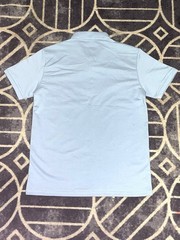 Caterpillar Men’s Size Large Black Light Blue Polo Shirt Collared Button Up