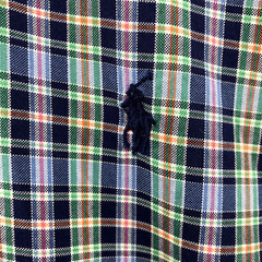 RALPH LAUREN Shirt Mens MEDIUM Slim Fit Multicolor Plaid Long Sleeve Button Up
