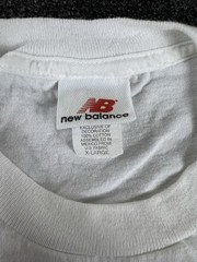 Vintage 90s New Balance Logo T Shirt White Men XL USA Made Fabric Cotton Tee