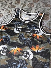 No Boundaries Skull Tank Top – Mesh Sleevless Skulls & Leaves Medium Y2k