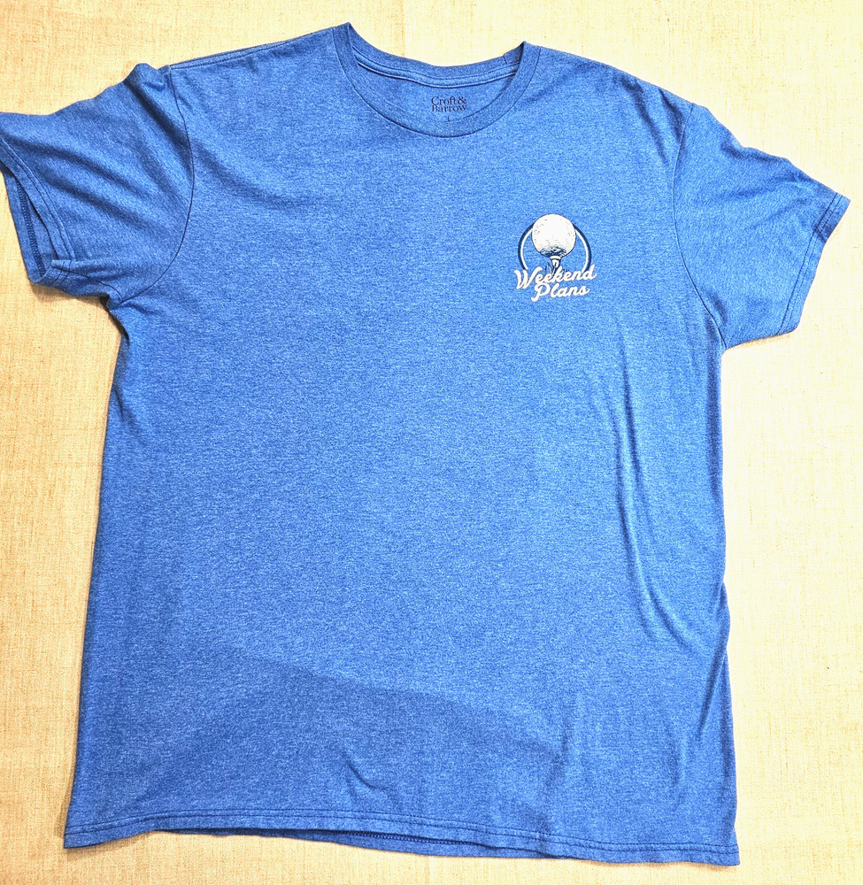 Weekend Plans Men’s T-Shirt Golf Size L Blue Pre-Owned Cotton Blend Dad