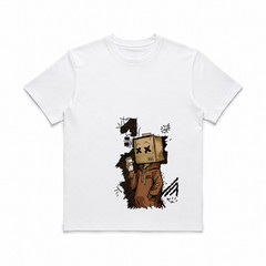 Box Head Coffee Graphic T-Shirt Urban Cartoon Streetwear Unisex Tee