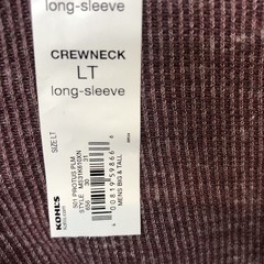 Sonoma NWT Men’s The Supersoft Thermal Crewneck Long Sleeve Shirt Plum L Tall
