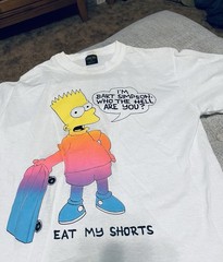 Rare 1990s Vintage Neon Bart Simpson Shirt Size M Does Have Some Spots As Shown