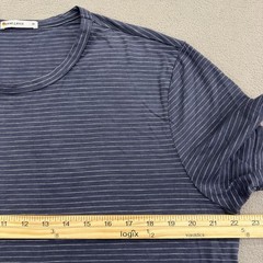 Marine Layer Saddle Hem Jersey T-Shirt Mens M Navy Blue Striped Summer Comfort