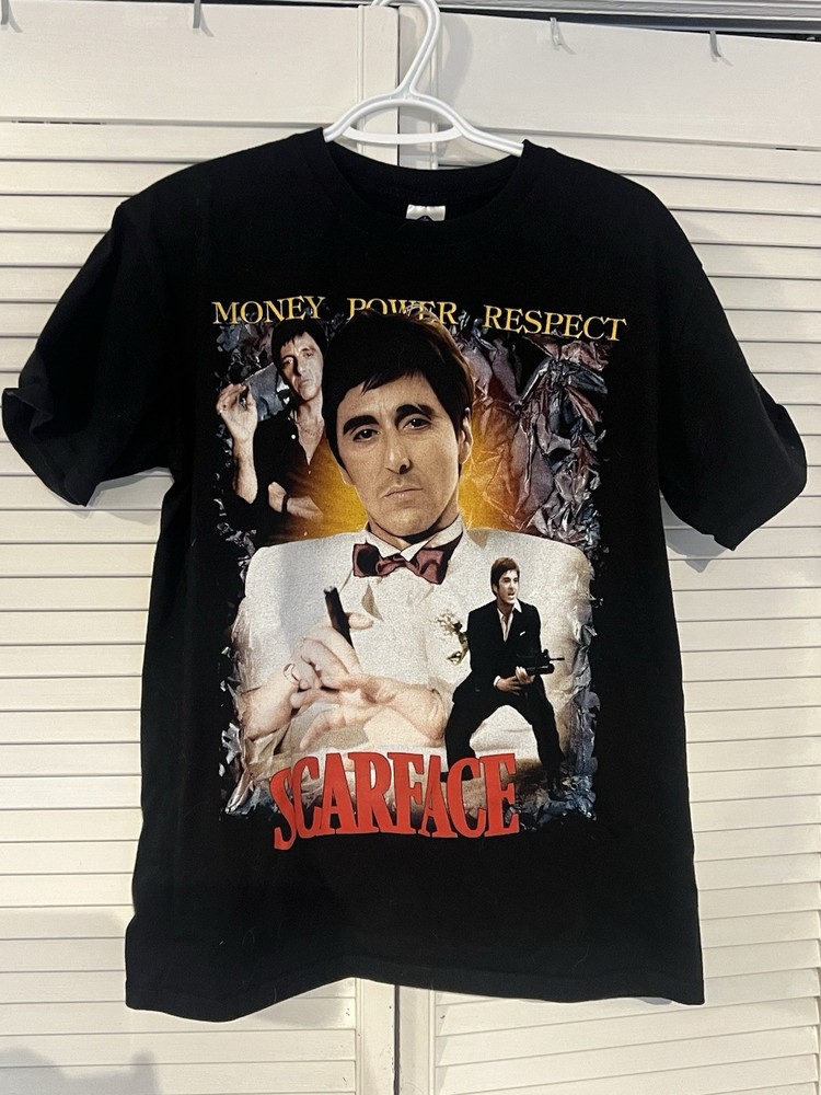 Scarface Vintage T Shirt Money Power Respect Back Hit Large AAA Tag Black MIM